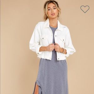 REDDRESS Boutique New With Tags White Denim Jacket
